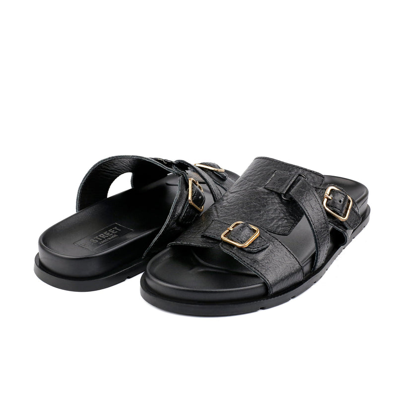 BLACK LEATHER EVA SLIPPER - Hi-Street