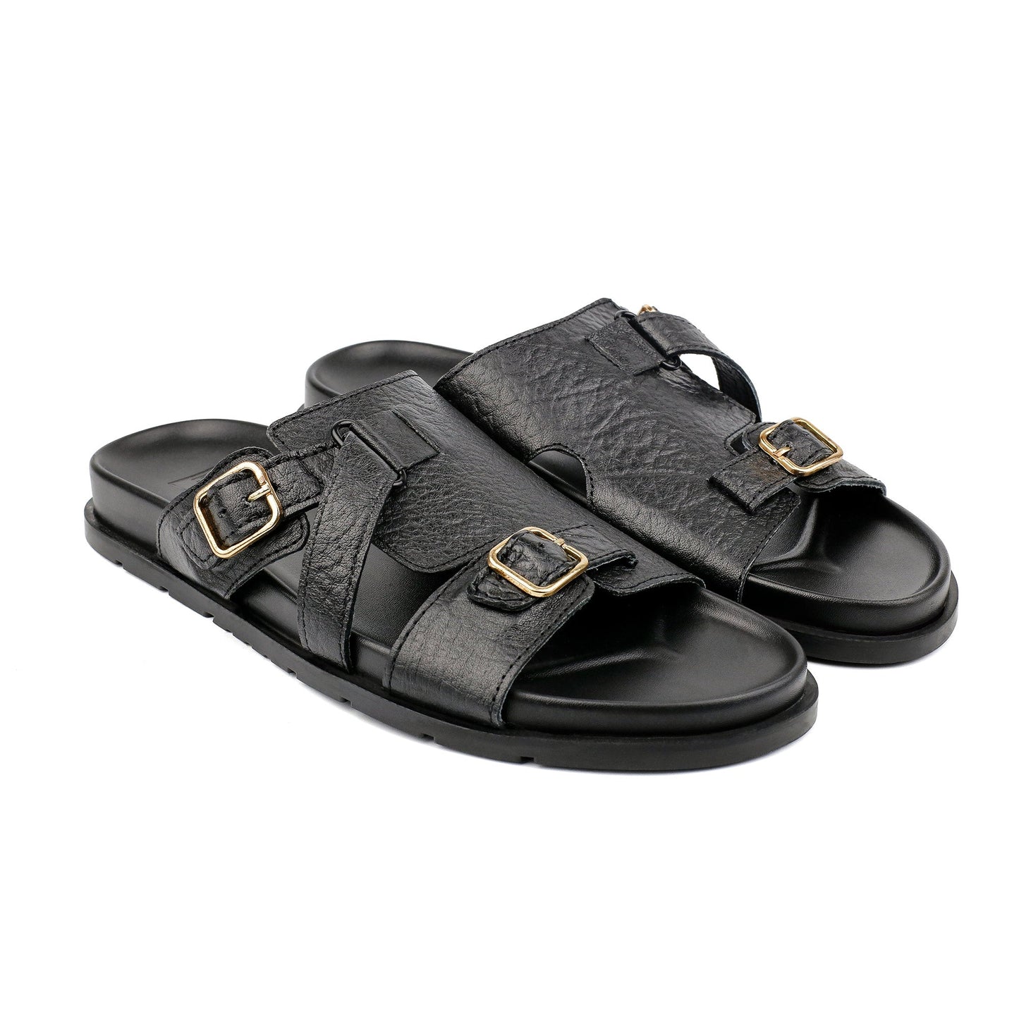 BLACK LEATHER EVA SLIPPER - Hi-Street