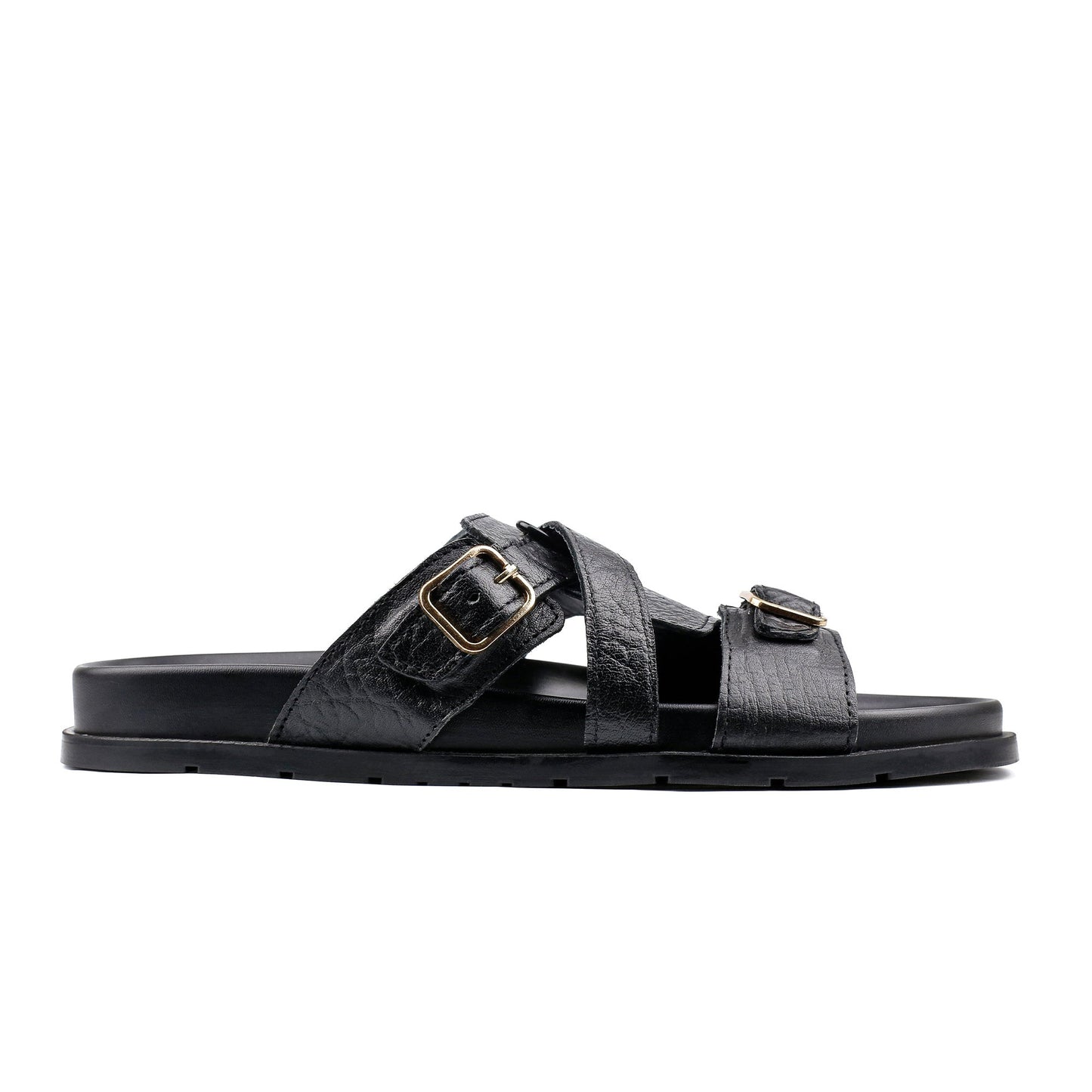 BLACK LEATHER EVA SLIPPER - Hi-Street