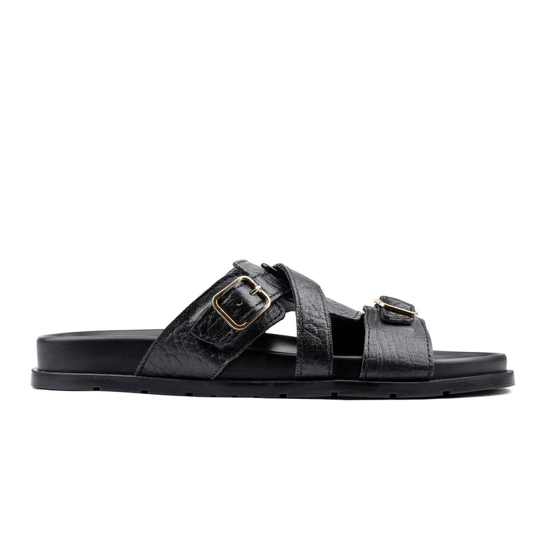 BLACK LEATHER EVA SLIPPER - Hi-Street
