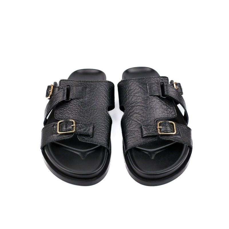 BLACK LEATHER EVA SLIPPER - Hi-Street