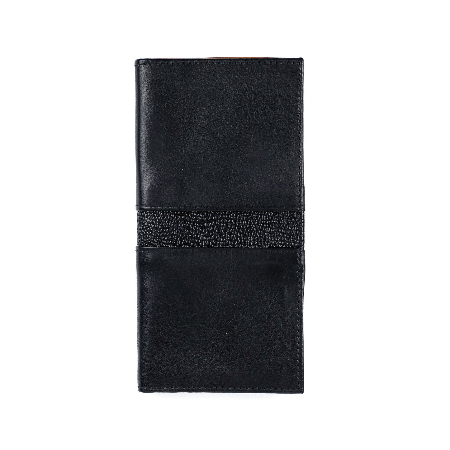 BLACK LEATHER LONG WALLET - Hi-Street