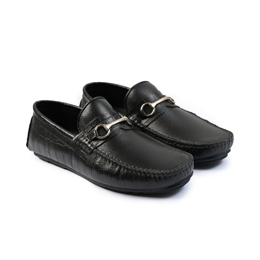 BLACK LEATHER MOCCASIN - Hi-Street