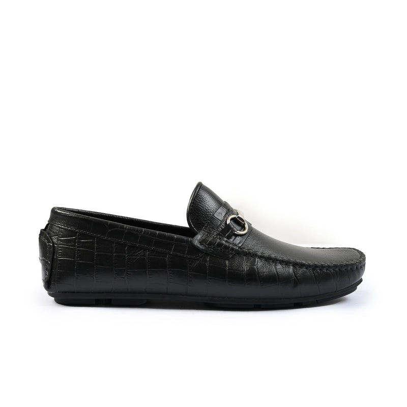 BLACK LEATHER MOCCASIN - Hi-Street