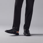BLACK LEATHER TRADITIONAL SANDAL - Hi-Street