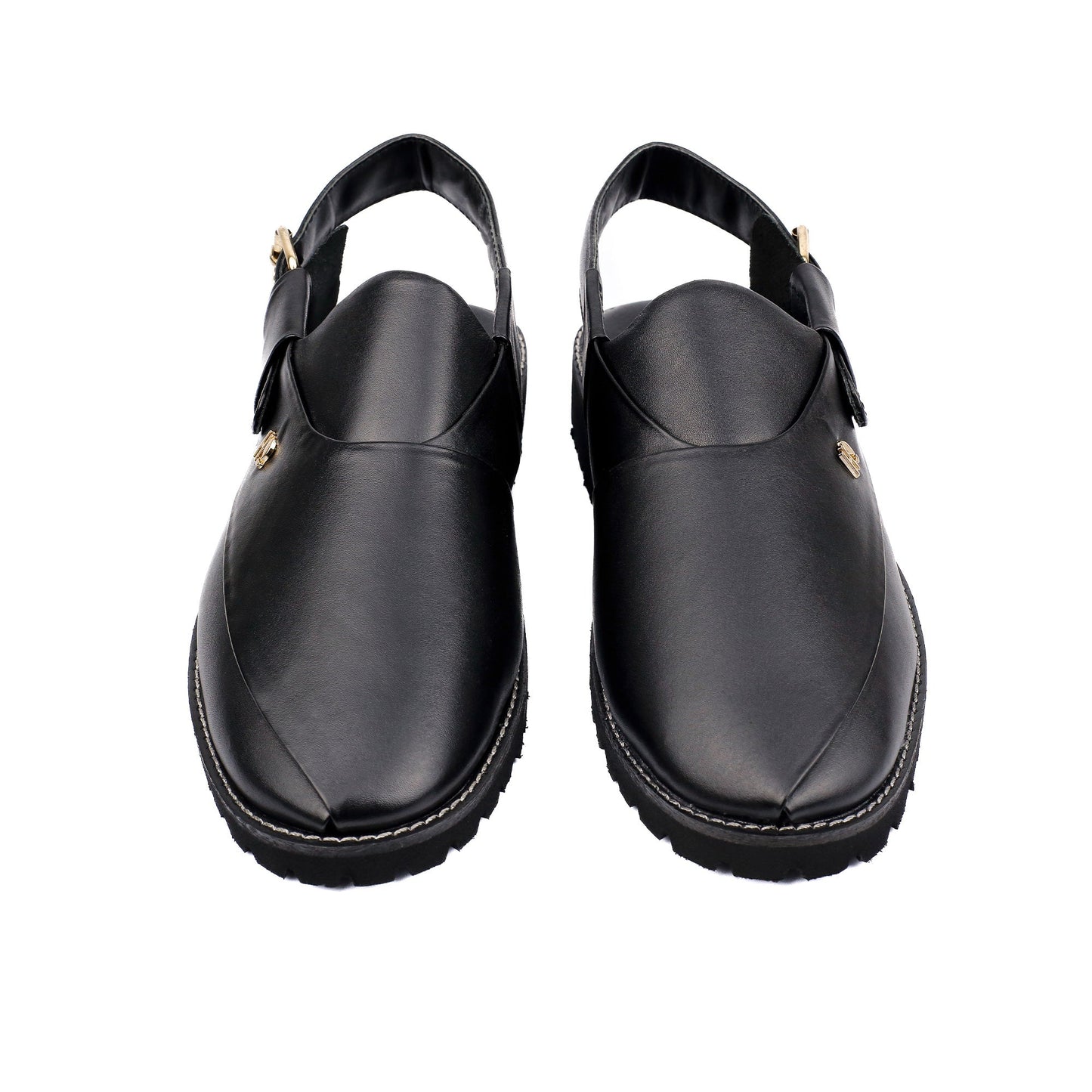 BLACK LEATHER TRADITIONAL SANDAL - Hi-Street