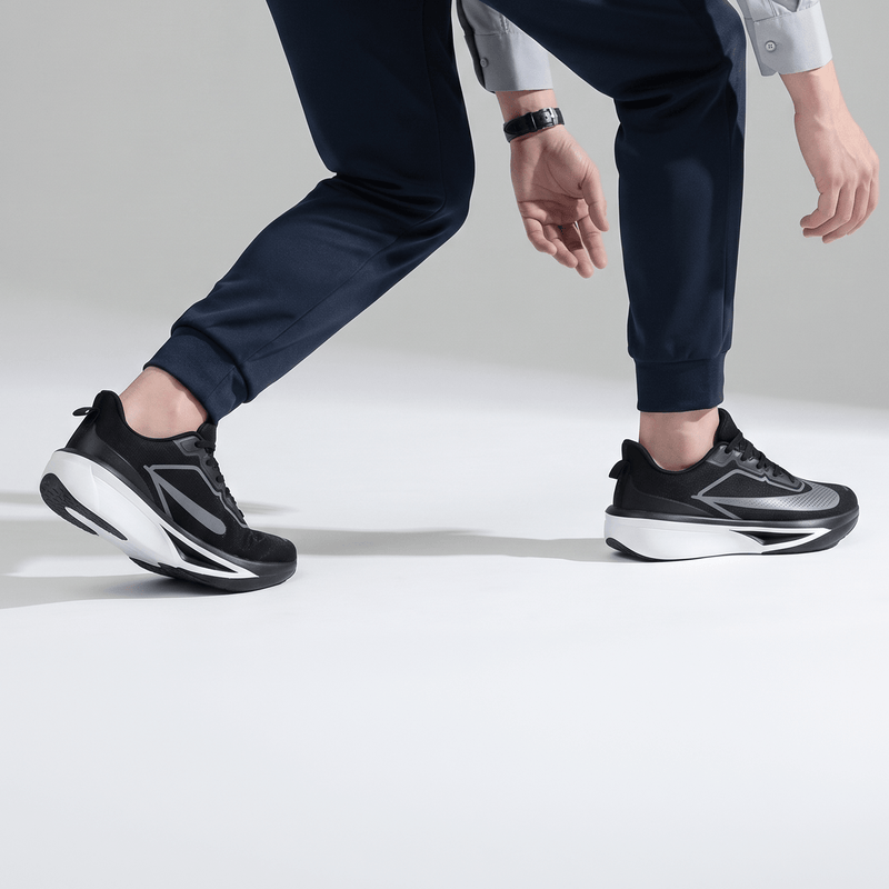 BLACK MEMORY FOAM COMFORT TRAINER - Hi-Street