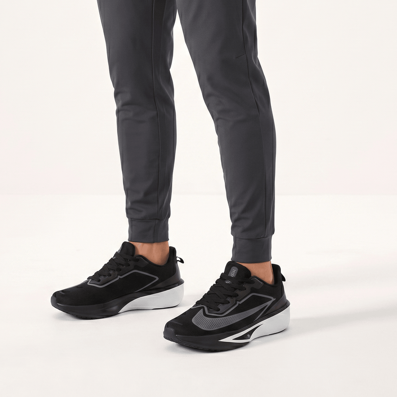 BLACK MEMORY FOAM COMFORT TRAINER - Hi-Street