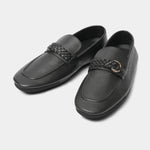 BLACK MILLED LEATHER LOAFER - Hi-Street