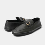 BLACK MILLED LEATHER LOAFER - Hi-Street