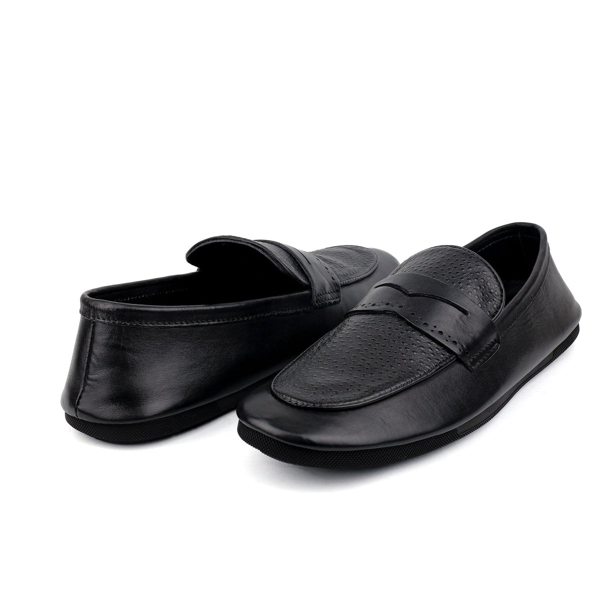 BLACK MULTI LEATHER SHOES - Hi-Street