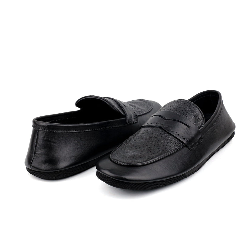 BLACK MULTI LEATHER SHOES - Hi-Street