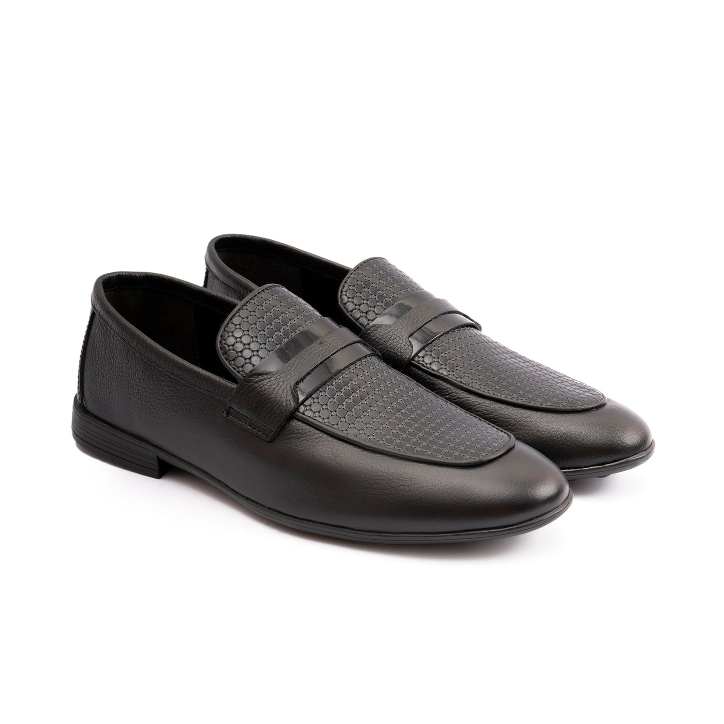 BLACK MULTI LEATHER SHOES - Hi-Street