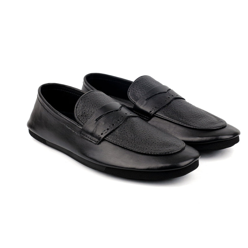 BLACK MULTI LEATHER SHOES - Hi-Street