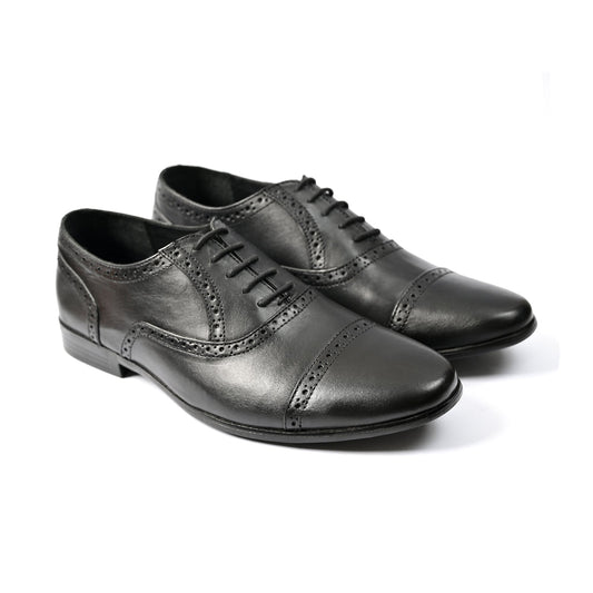 BLACK OXFORD LEATHER SHOES - Hi-Street