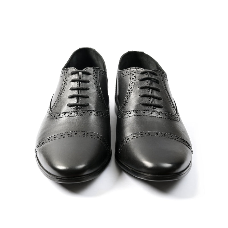 BLACK OXFORD LEATHER SHOES - Hi-Street
