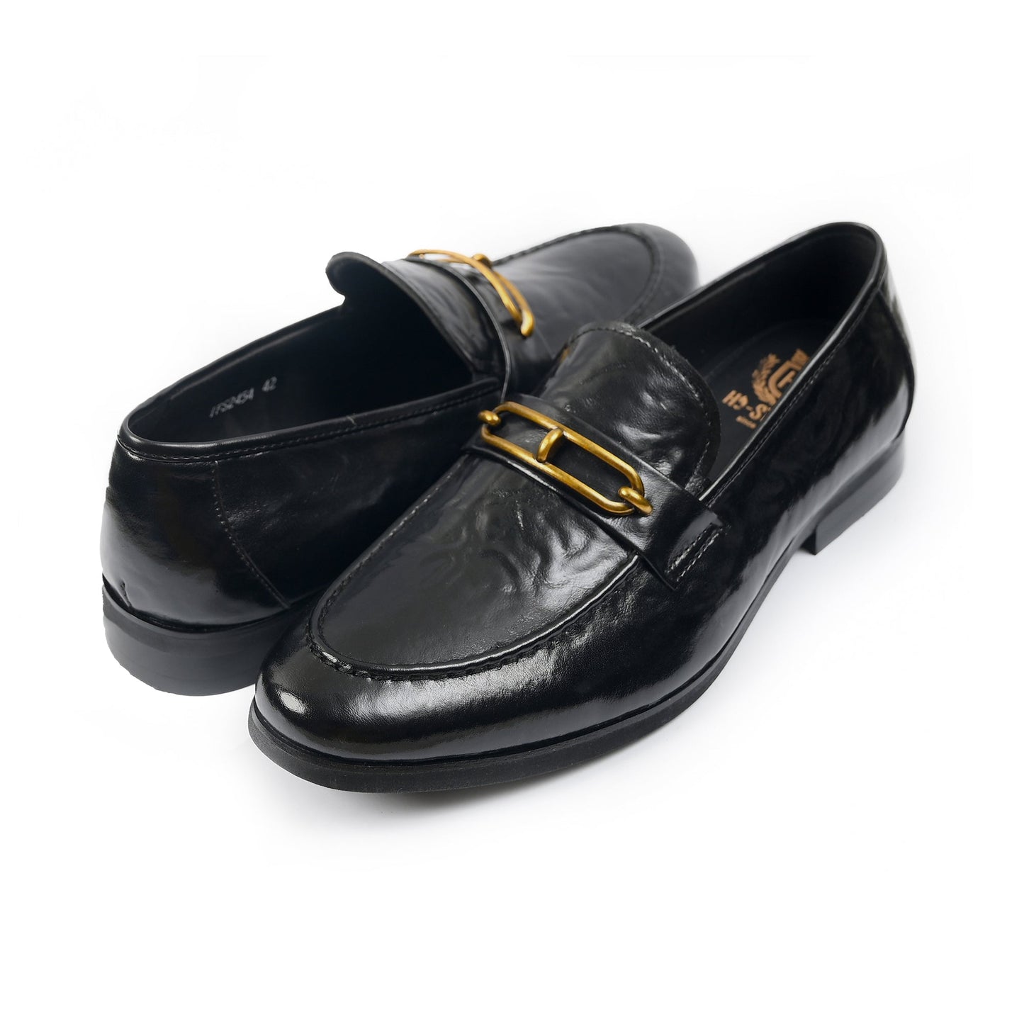 BLACK PATENT BUCKLE SHOES - Hi-Street