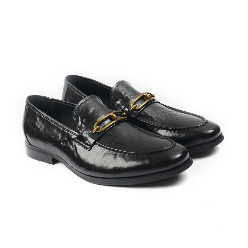 BLACK PATENT BUCKLE SHOES - Hi-Street