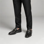 BLACK PEBBLE GRAIN LEATHER SHOES - Hi-Street