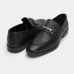 BLACK PEBBLE GRAIN LEATHER SHOES - Hi-Street
