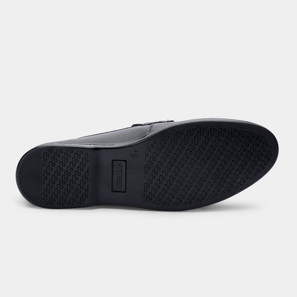 BLACK PEBBLE GRAIN LEATHER SHOES - Hi-Street
