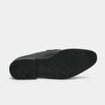 BLACK PEBBLE GRAIN LEATHER SHOES - Hi-Street