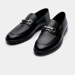 BLACK PEBBLE GRAIN LEATHER SHOES - Hi-Street