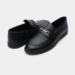 BLACK PEBBLE GRAIN LEATHER SHOES - Hi-Street
