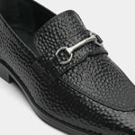 BLACK PEBBLE GRAIN LEATHER SHOES - Hi-Street