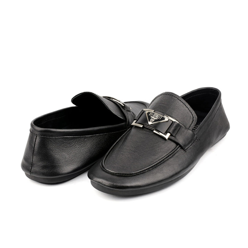BLACK SOFT LEATHER SHOES - Hi-Street