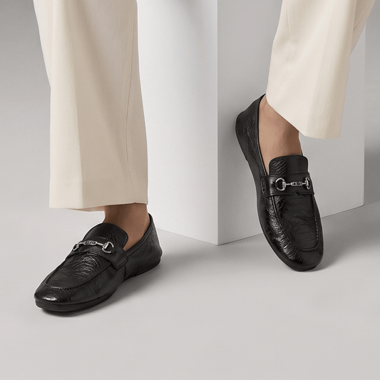 BLACK SOFT LEATHER SHOES - Hi-Street