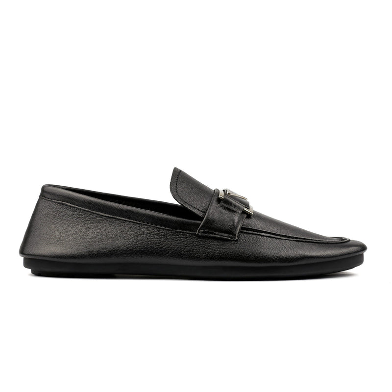 BLACK SOFT LEATHER SHOES - Hi-Street