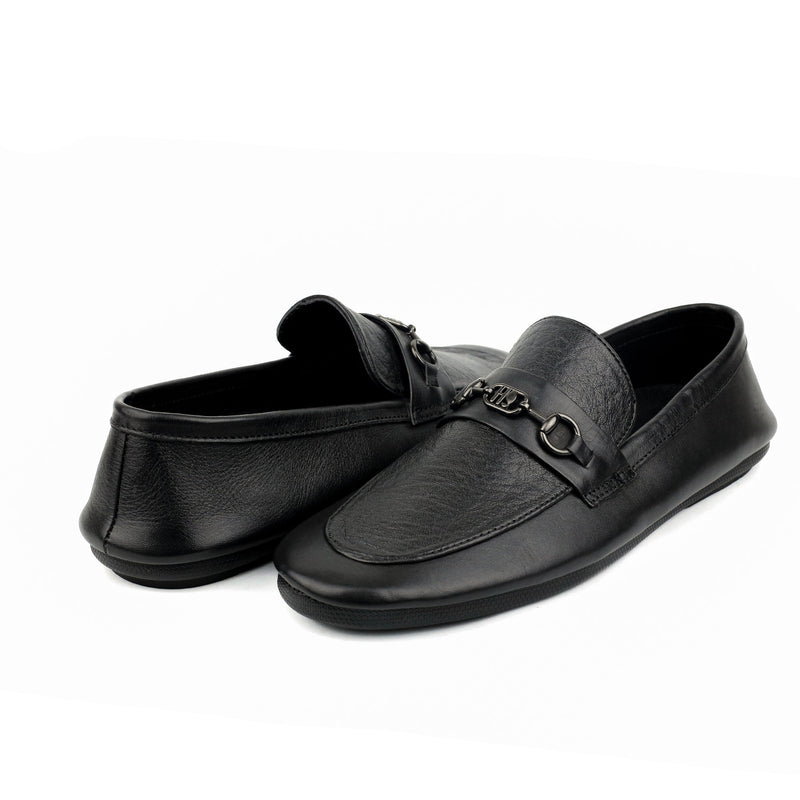 BLACK SOFT LEATHER SHOES - Hi-Street