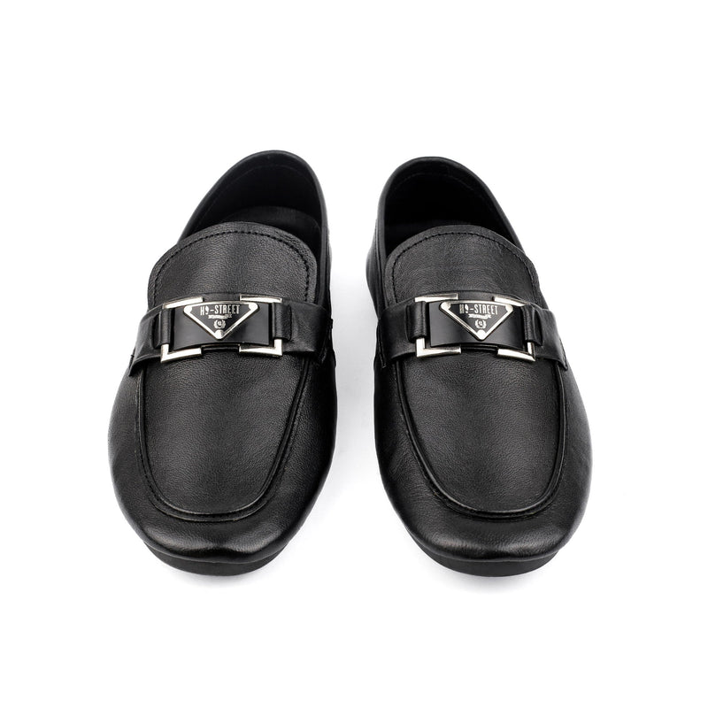 BLACK SOFT LEATHER SHOES - Hi-Street