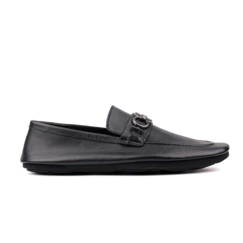BLACK SOFT LEATHER SHOES - Hi-Street