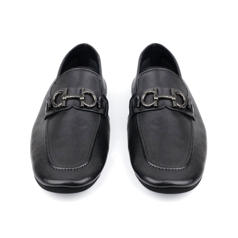 BLACK SOFT LEATHER SHOES - Hi-Street