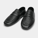 BLACK SPLIT LEATHER LOAFER - Hi-Street