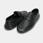 BLACK SPLIT LEATHER LOAFER - Hi-Street