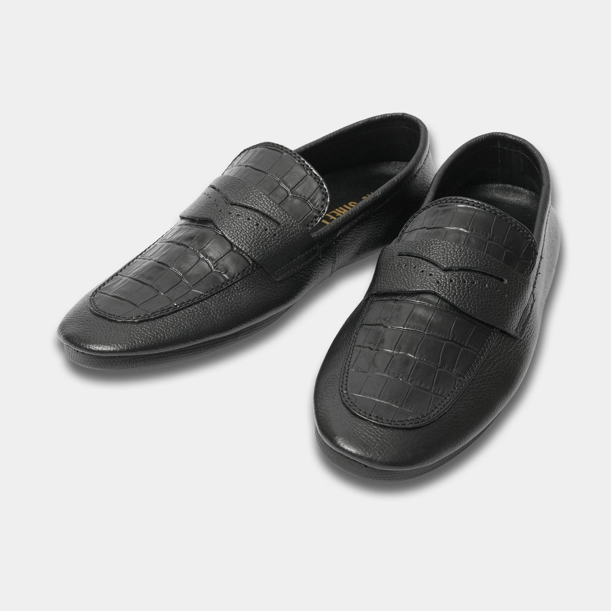 BLACK SPLIT LEATHER LOAFER - Hi-Street