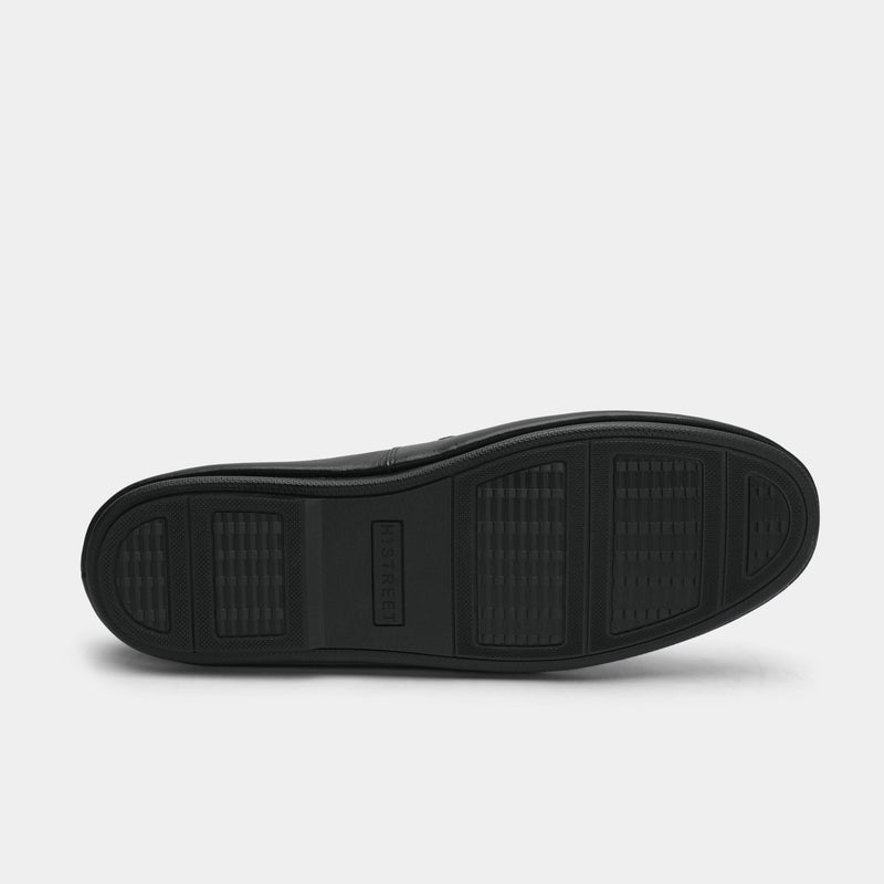 BLACK SPLIT LEATHER LOAFER - Hi-Street