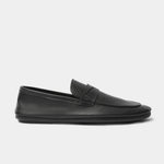 BLACK SPLIT LEATHER LOAFER - Hi-Street