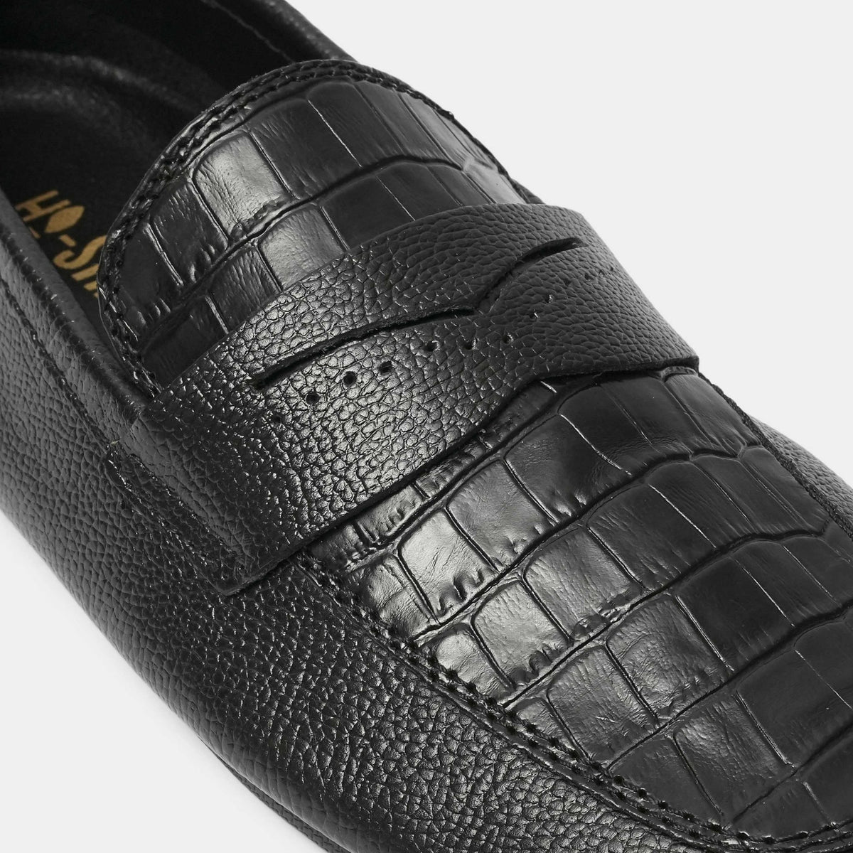 BLACK SPLIT LEATHER LOAFER - Hi-Street