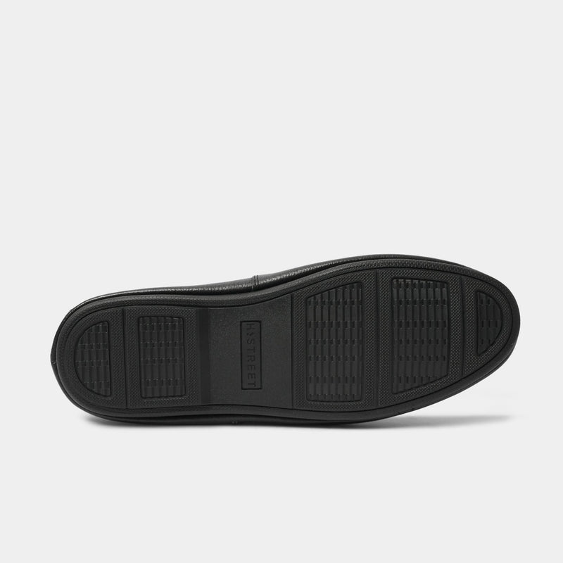 BLACK SPLIT LEATHER LOAFER - Hi-Street