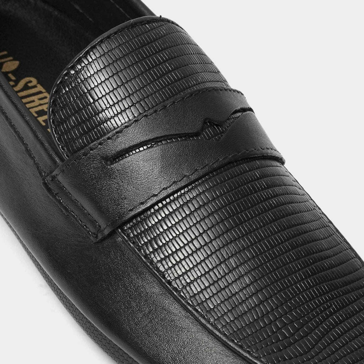 BLACK SPLIT LEATHER LOAFER - Hi-Street