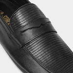 BLACK SPLIT LEATHER LOAFER - Hi-Street
