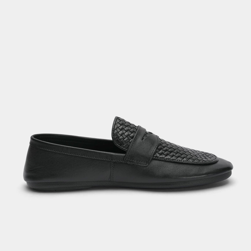 BLACK SPLIT LEATHER LOAFER - Hi-Street