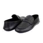 BLACK SPLIT LEATHER LOAFERS - Hi-Street