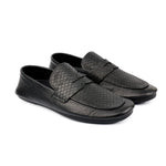 BLACK SPLIT LEATHER LOAFERS - Hi-Street