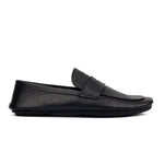 BLACK SPLIT LEATHER LOAFERS - Hi-Street