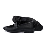 BLACK SPLIT LEATHER SHOES - Hi-Street